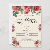 Invitation Moderne chic mariage de fleurs colorées (Devant)