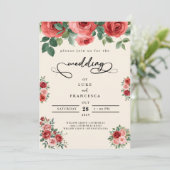 Invitation Moderne chic mariage de fleurs colorées (Debout devant)