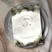 Invitation Moderne Chic Noir Enked Mariage islamique Monogram