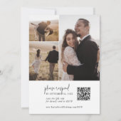 Invitation Moderne Chic noir et blanc QR Code Mariage photo (Dos)