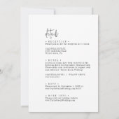 Invitation Moderne Chic noir et blanc tout en un Mariage (Dos)