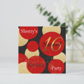 Invitation Moderne Chic Parties scintillant Rouge Or Sweet 16 (Debout devant)