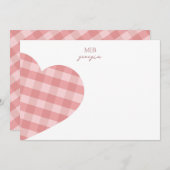 Invitation Moderne Chic Pastel Blush Rose En vichy Plaid (Devant / Derrière)