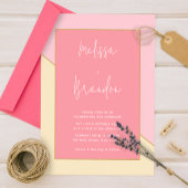 Invitation Moderne Chic Pastel Pink Cream Mariage de script o