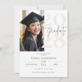 Invitation Moderne Chic Photo Graduation (Devant)
