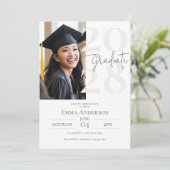 Invitation Moderne Chic Photo Graduation (Debout devant)