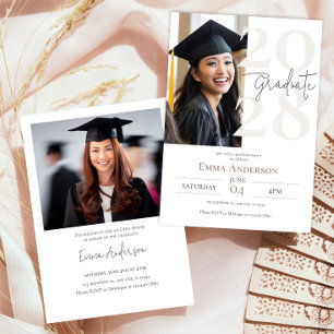 Invitation Moderne Chic Photos Graduation