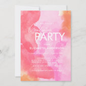 Invitation Moderne Chic Pink et Orange Graduation Party (Devant)