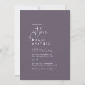 Invitation Moderne Chic Plum Purple Just Love Mariage (Devant)