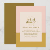 Invitation Moderne Chic rose et moutarde Fête des mariées jau (Devant / Derrière)