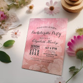 Invitation Moderne Chic Rose Gold Floral Bachelorette Party