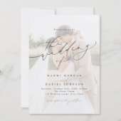 Invitation Moderne Chic Script Élégant Mariage Photo (Devant)