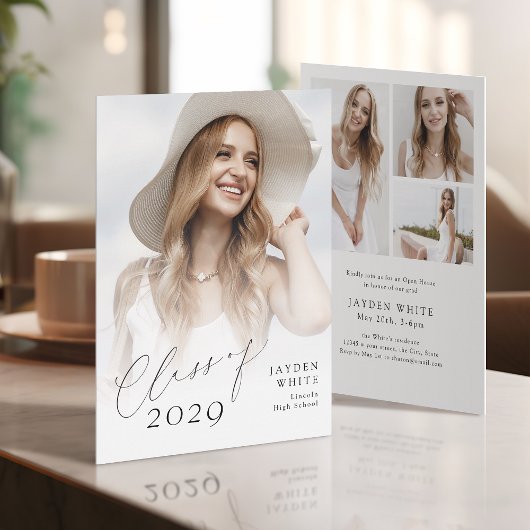 Invitation Moderne Chic Script Promotion 2025 Photo Remise de