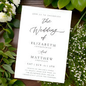 Invitation Moderne Chic Simple Élégant Mariage de typographie