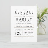 Invitation Moderne Chic Simple Typographie Mariage photo (Debout devant)