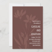 Invitation Moderne Chic Terracotta Floral Line Mariage (Devant)