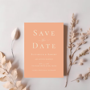 Invitation Moderne Chic Typographie de Couleur Corail Enregis