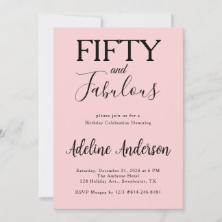 Invitation Moderne Cinquante ans et Fantastique Fête d'annive