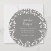 Invitation Moderne Circle Laurel Wreath Graduation Party (Dos)