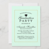 Invitation Moderne Classic Mint or vert Frame Graduation (Devant)