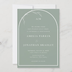 Invitation Moderne Classic Sage Green Mariage officiel