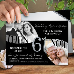 Invitation Moderne Classique 61e Anniversaire de Mariage