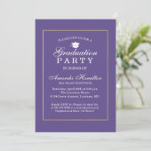 Invitation Moderne Classique Cadre or violet Ultraviolet pour (Debout devant)