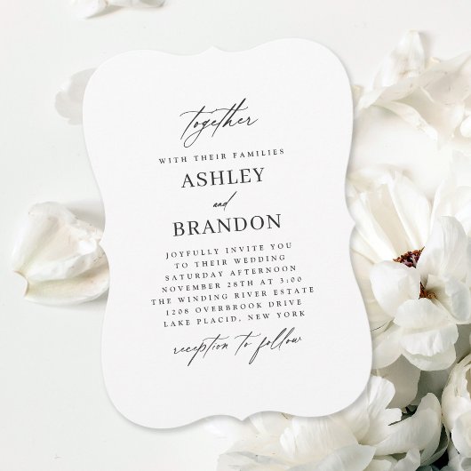 Invitation Moderne Classique Classique Élégant Mariage encoch