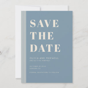 Invitation Moderne Classique Économisez La Date Mariage Rayé