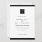 Invitation Moderne classique élégant Mariage de monogramme no (Devant)