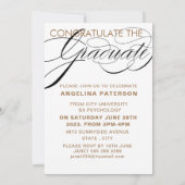 Invitation Moderne Classique Faux Gold Letting Party (Dos)