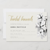 Invitation Moderne classique noir blanc Magnolia Bridal Brunc (Devant)
