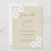 Invitation Moderne classique Orchidées Blanches Aquarelle Dat (Devant)