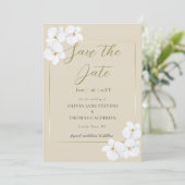 Invitation Moderne classique Orchidées Blanches Aquarelle Dat (Debout devant)