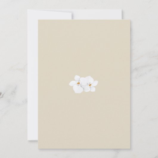 Invitation Moderne classique Orchidées Blanches Aquarelle Dat (Dos)