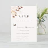 Invitation Moderne Classique Réponse Mariage Floral Teintée d (Debout devant)