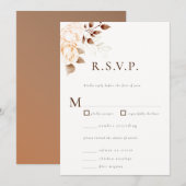 Invitation Moderne Classique Réponse Mariage Floral Teintée d (Devant / Derrière)