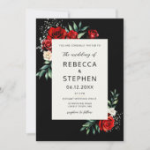 Invitation Moderne classique Rose rouge Baby Respirer Floral (Devant)
