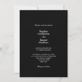 Invitation Moderne Classique Simple Mariage noir (Devant)