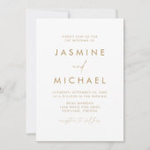 Invitation Moderne Code QR de mariage tout-en-un écriture dor (Devant)