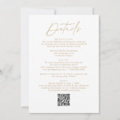 Invitation Moderne Code QR de mariage tout-en-un écriture dor (Dos)