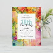 Invitation Moderne coloré Abstrait 18ème anniversaire fête (Debout devant)