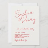 Invitation moderne coloré amusant Wavy Mariage manuscrit (Devant)