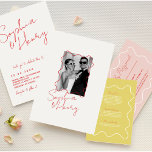 Invitation moderne coloré amusant Wavy Mariage manuscrit<br><div class="desc">Invitation Mariage Lumineux,  Faire-part de mariage Rétro,  Invitation Mariage Minimale,  Invitations Mariage Gras,  Invitations Mariage Moderne,  Colorée</div>
