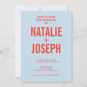 Invitation Moderne coloré brillant rétro Bold Mariage (Devant)