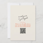 Invitation Moderne coloré rétro amusant Funky QR Code Mariage (Dos)