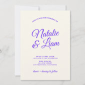 Invitation Moderne coloré rétro amusant Funky Unique Mariage (Devant)