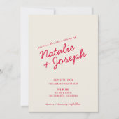 Invitation Moderne coloré rétro amusant Mariage de script Whi (Devant)