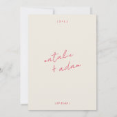 Invitation Moderne coloré rétro amusant Mariage de script Whi (Dos)