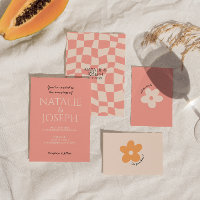 Moderne coloré rétro brillant Gras unique Mariage